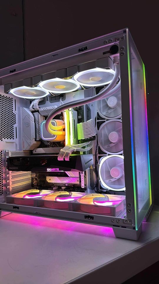 Clean custom PC build with tempered glass panel